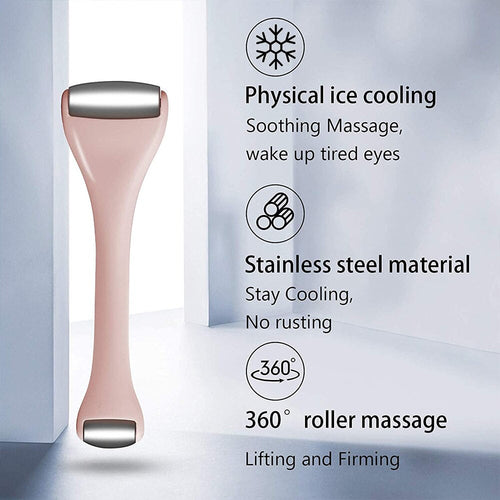 Premium Stainless Steel Dual-Ended Facial Ice Roller – Eye & Face Sculpting Massage Tool