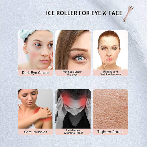 Premium Stainless Steel Dual-Ended Facial Ice Roller – Eye & Face Sculpting Massage Tool