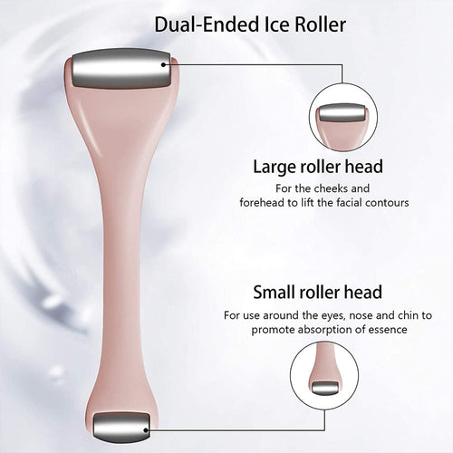 Premium Stainless Steel Dual-Ended Facial Ice Roller – Eye & Face Sculpting Massage Tool