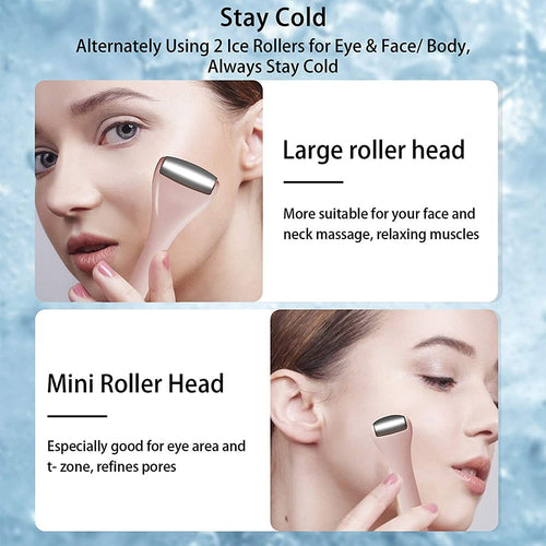 Premium Stainless Steel Dual-Ended Facial Ice Roller – Eye & Face Sculpting Massage Tool