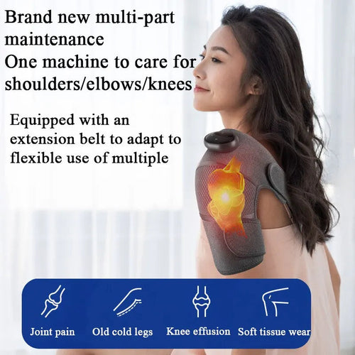 Smart Heated Knee & Shoulder Massager – Adjustable Vibration & Heat Therapy Brace